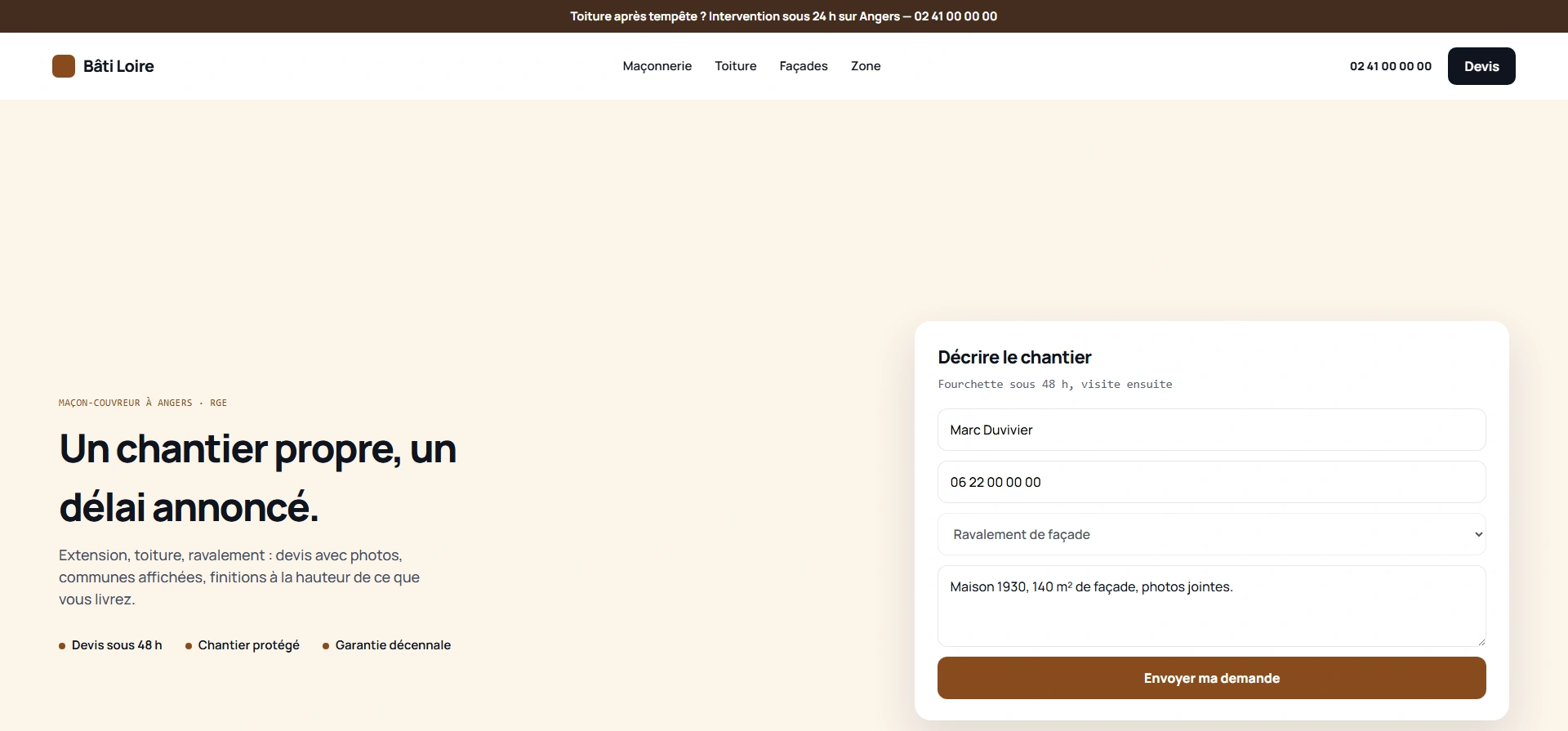 Exemple de site entreprise d'isolation thermique sur mobile et ordinateur