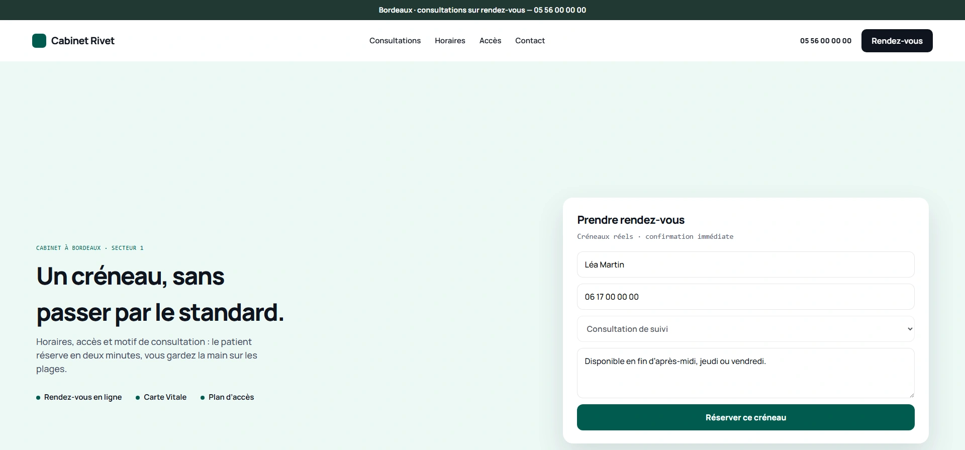 Exemple de site sage-femme sur mobile et ordinateur