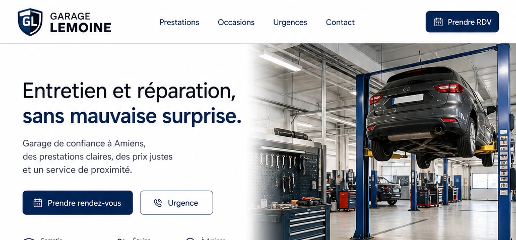 Exemple de site centre de contrôle technique sur mobile et ordinateur