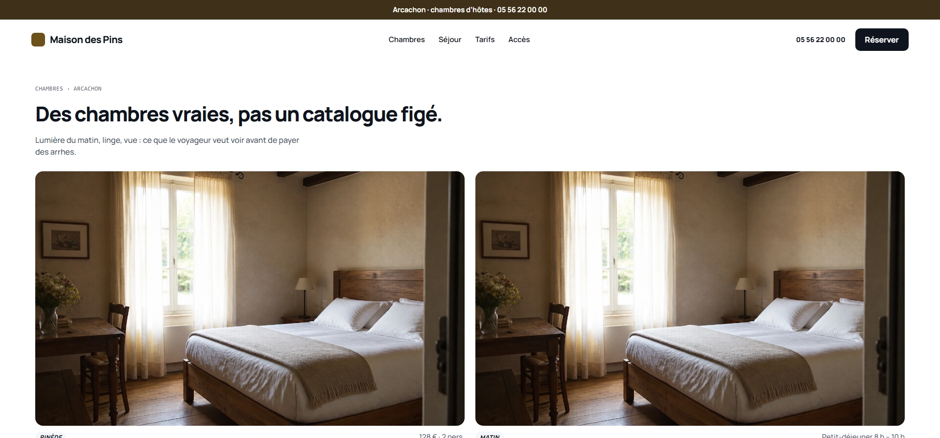 Exemple de réalisation pour hôtel spa
