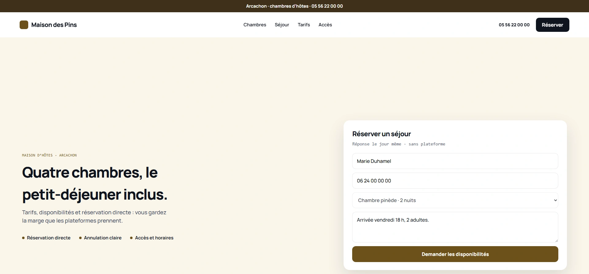 Exemple de site hôtel spa sur mobile et ordinateur